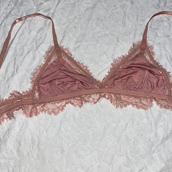 NEW Free People FP Intimately Bralette Medium Pink Lace Bra Lacy Triangle Floral - Picture 6 of 9